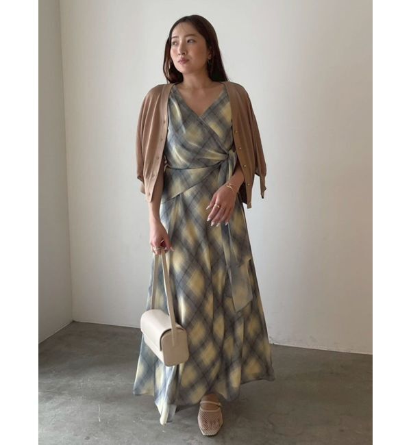 LAGUNAMOON「ノットカシュクールチェックワンピース」|ワンピース|