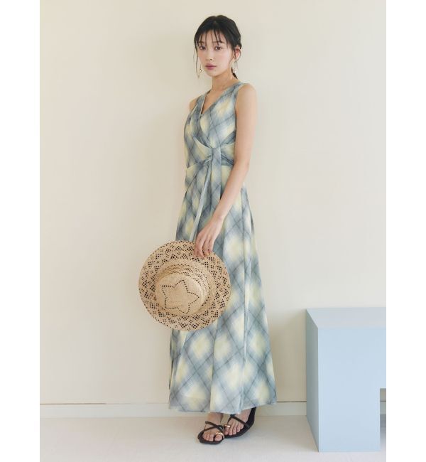 LAGUNAMOON「ノットカシュクールチェックワンピース」|ワンピース|