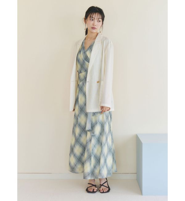 LAGUNAMOON「ノットカシュクールチェックワンピース」|ワンピース|