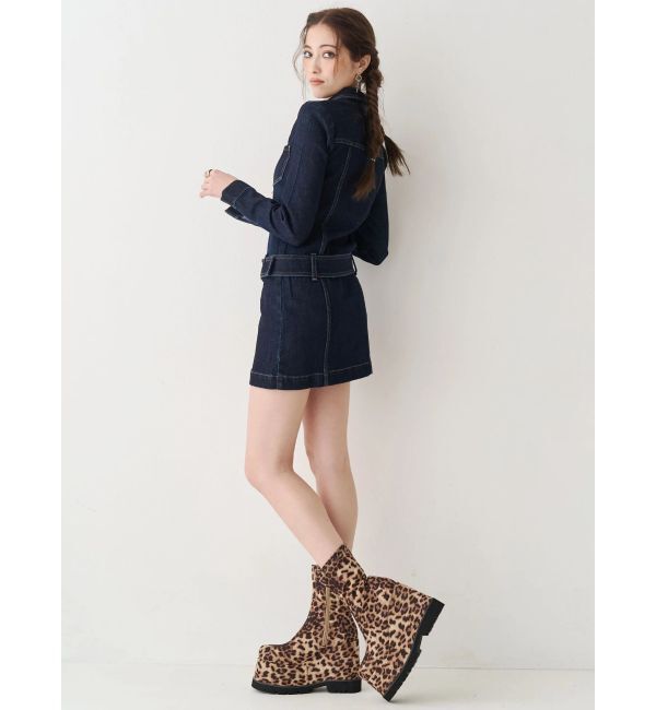 EVRIS「フェイクレザープラットフォームブーツ」|ショートブーツ|