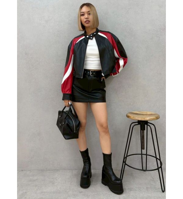 EVRIS「フェイクレザープラットフォームブーツ」|ショートブーツ|