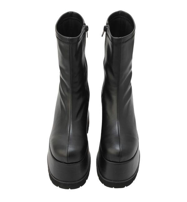 EVRIS「フェイクレザープラットフォームブーツ」|ショートブーツ|