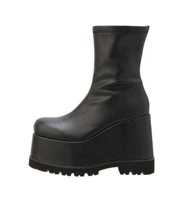 EVRIS「フェイクレザープラットフォームブーツ」|ショートブーツ|