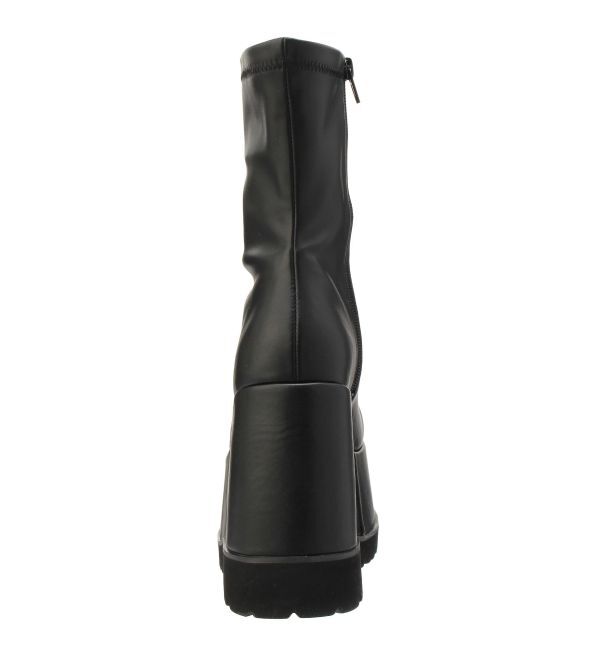 EVRIS「フェイクレザープラットフォームブーツ」|ショートブーツ|