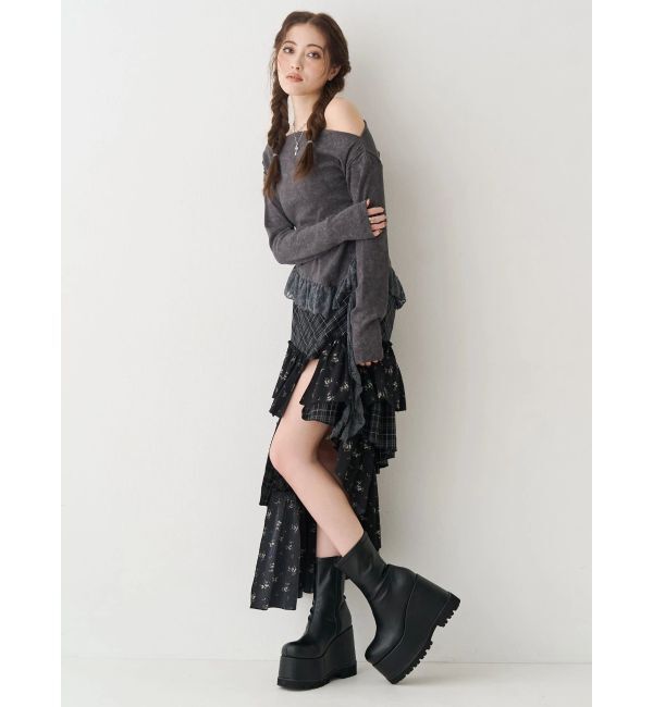 EVRIS「フェイクレザープラットフォームブーツ」|ショートブーツ|