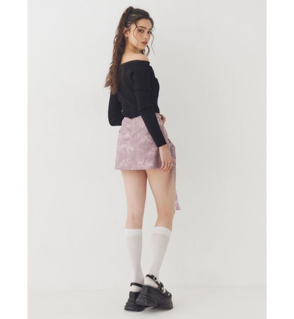 EVRIS「レーストリミングオフショルニットトップス」|ニット・セーター|