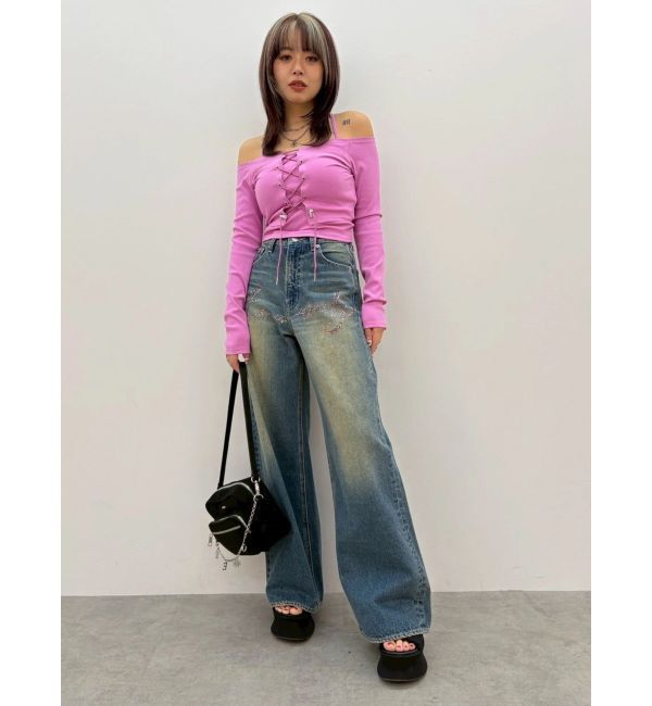 EVRIS「2WAYリブアンサンブルオフショルトップス」|Tシャツ・カットソー|