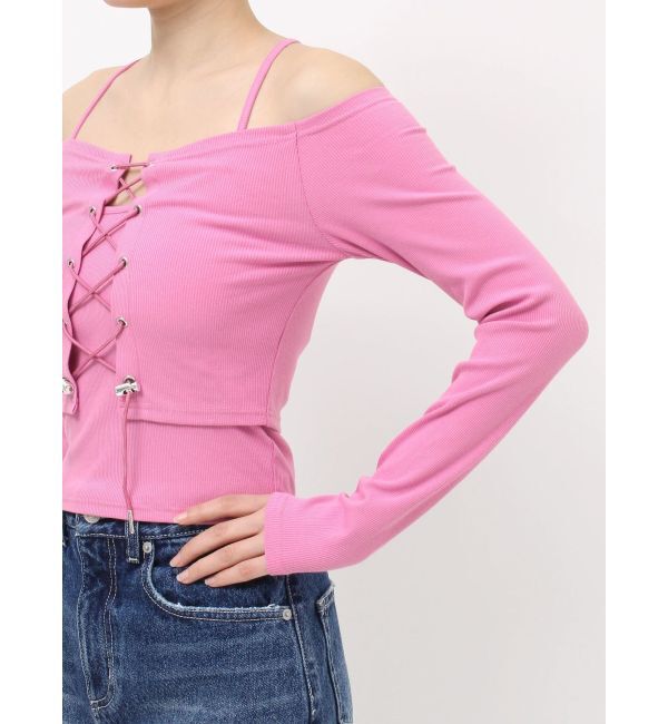 EVRIS「2WAYリブアンサンブルオフショルトップス」|Tシャツ・カットソー|