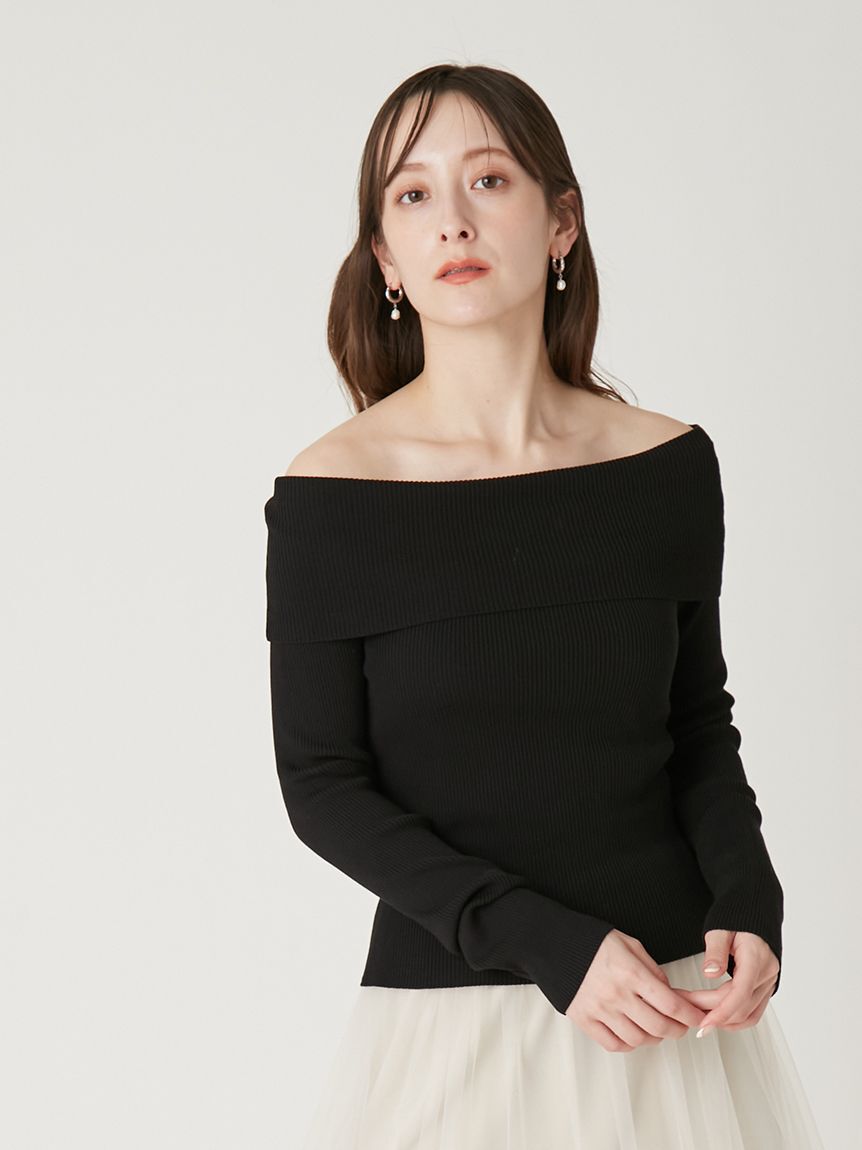 FRAY I.D「ベーシックオフショルリブニット／ウォッシャブル」|ニット・セーター|