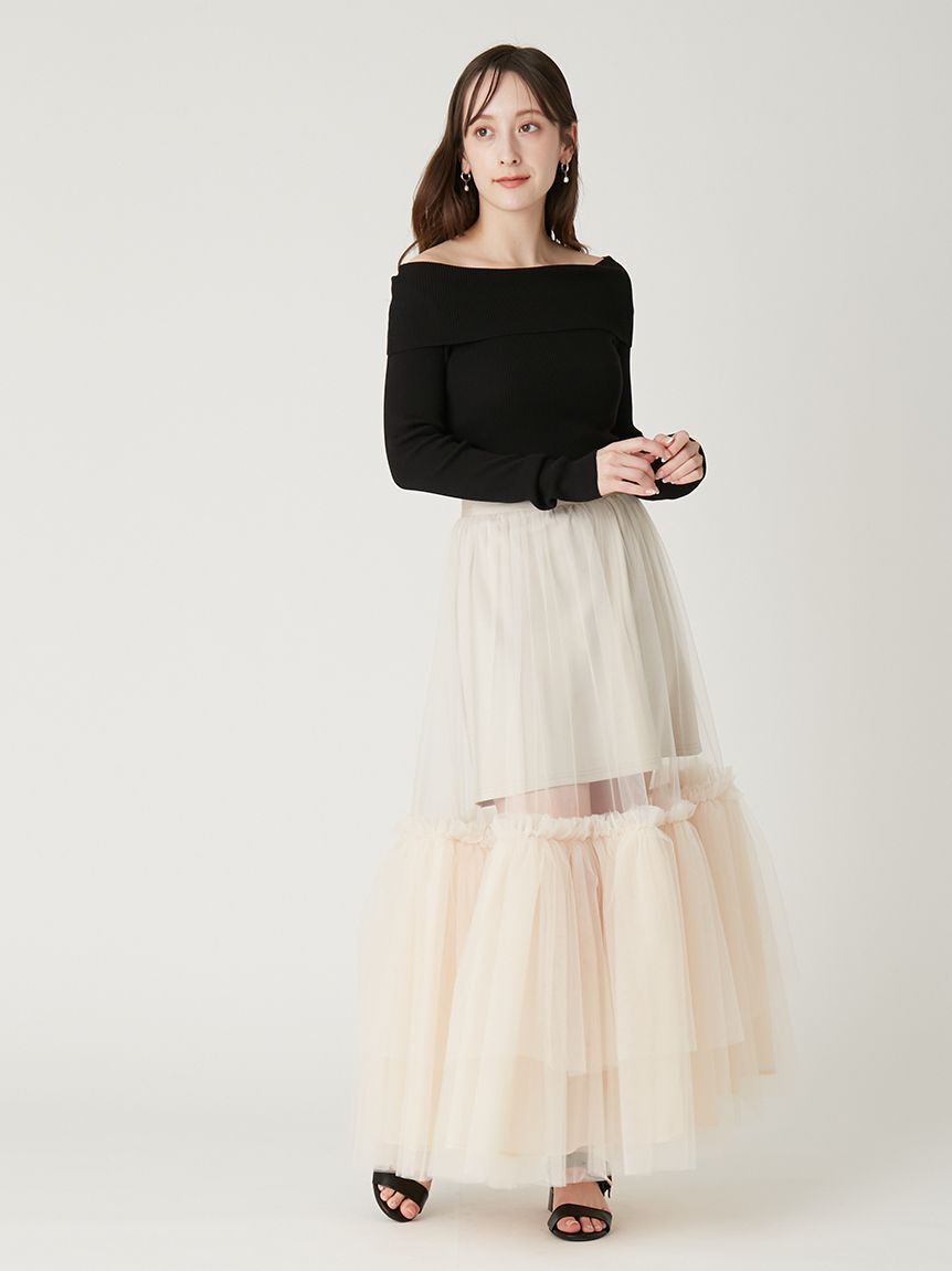 FRAY I.D「ベーシックオフショルリブニット／ウォッシャブル」|ニット・セーター|