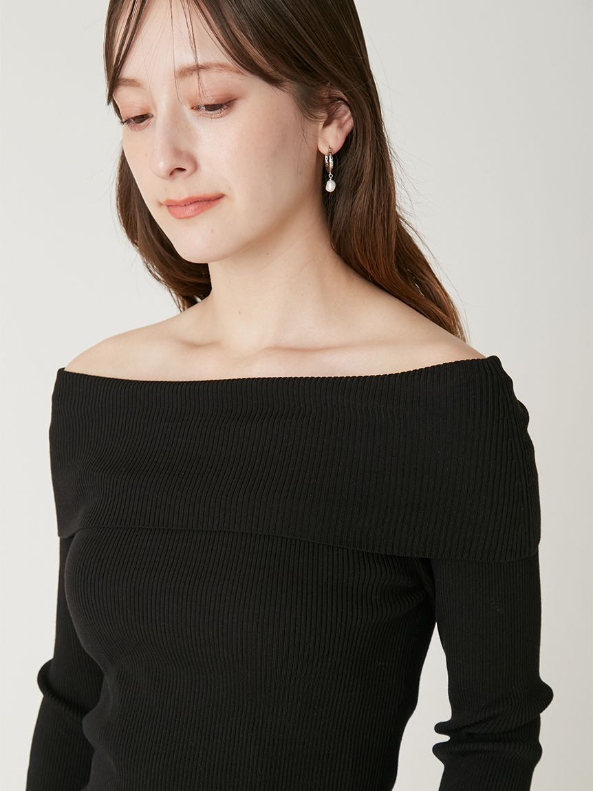 FRAY I.D「ベーシックオフショルリブニット／ウォッシャブル」|ニット・セーター|