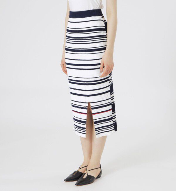  「ボーダーニットアップタイトスカート」|スカート|