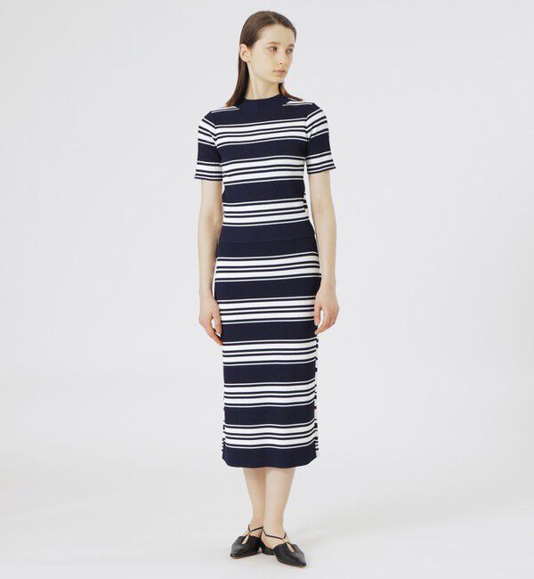  「ボーダーニットアップタイトスカート」|スカート|