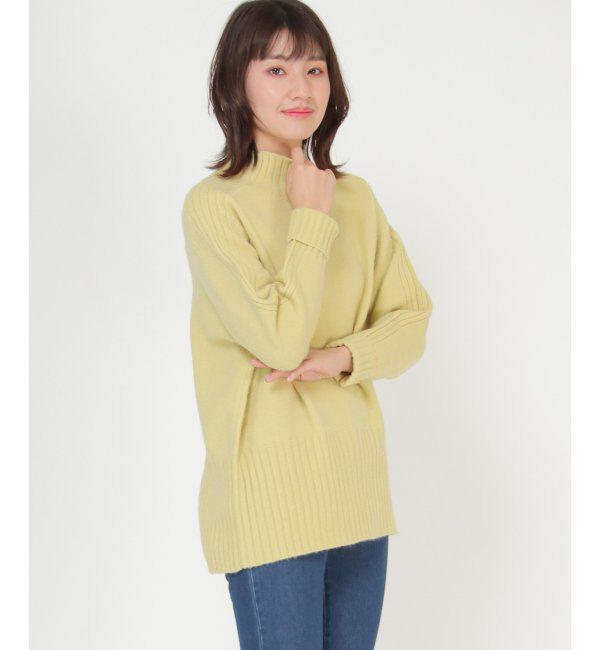 ikka「ハイネックバックスリットプルオーバー」|プルオーバー|レモンイエロー