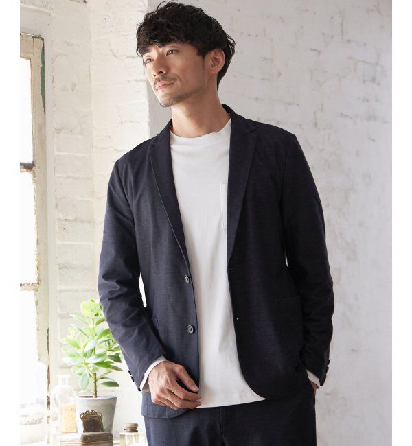 IKKA LOUNGE「ポンチクルーネックジャケットロンT」|Tシャツ・カットソー|