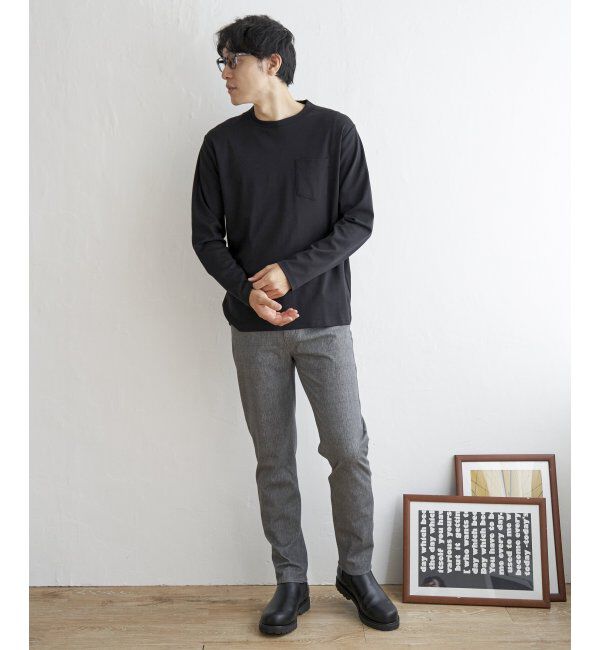 IKKA LOUNGE「ポンチクルーネックジャケットロンT」|Tシャツ・カットソー|