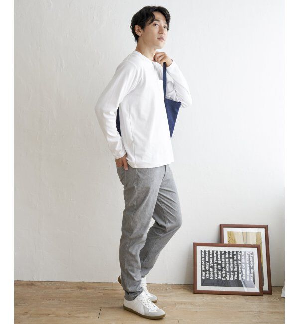 IKKA LOUNGE「ポンチクルーネックジャケットロンT」|Tシャツ・カットソー|