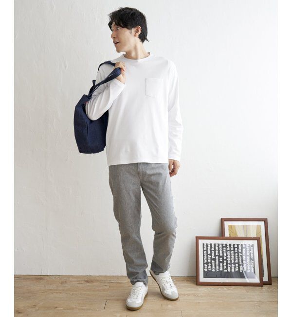 IKKA LOUNGE「ポンチクルーネックジャケットロンT」|Tシャツ・カットソー|