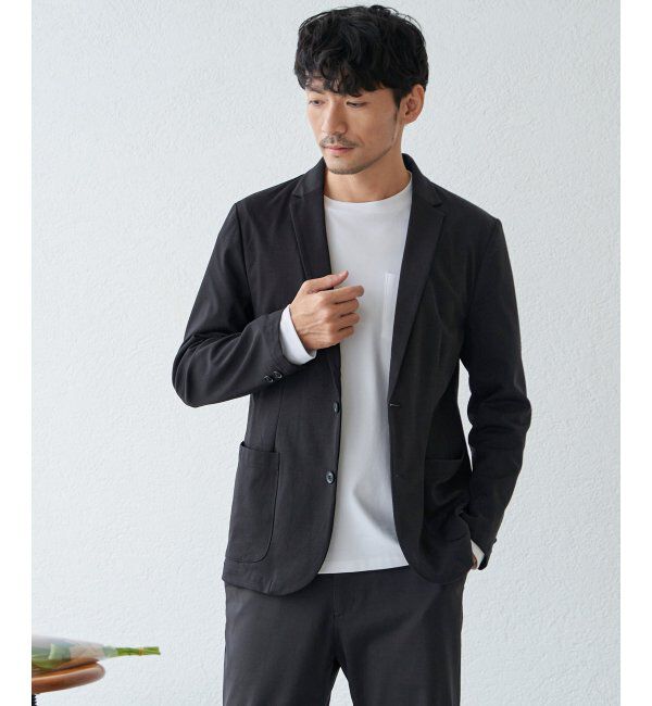 IKKA LOUNGE「ポンチクルーネックジャケットロンT」|Tシャツ・カットソー|