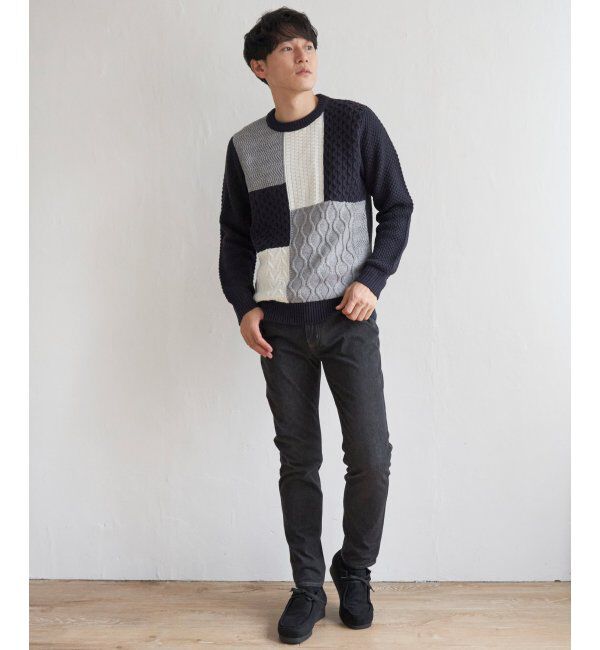 ikka「ブロックスジャガードニット」|プルオーバー|