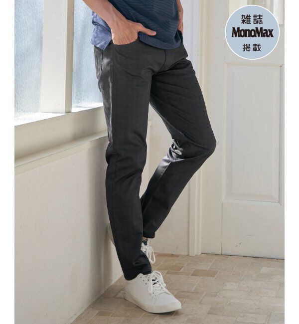 ikka「【雑誌MonoMax5月号掲載】接触冷感チェック5ポケットパンツ「小泉孝太郎さん着用モデル」」|スラックス|チャコール