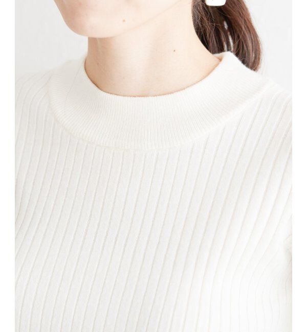 ikka「【洗濯機で洗える】クリーミーミニハイネックリブニット」|プルオーバー|
