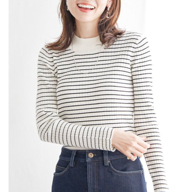 ikka「【洗濯機で洗える】クリーミーミニハイネックリブニット」|プルオーバー|ソノタ
