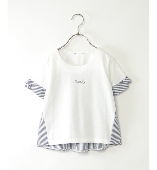 ikka kids「【親子おそろい】袖ツイスト切り替えロゴプルオーバー（120~160cm）」|Tシャツ・カットソー|オフホワイト