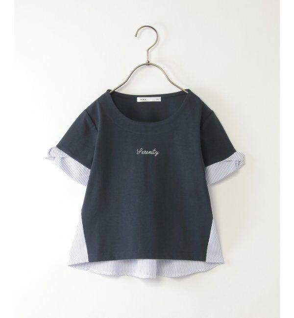 ikka kids「【親子おそろい】袖ツイスト切り替えロゴプルオーバー（120~160cm）」|Tシャツ・カットソー|