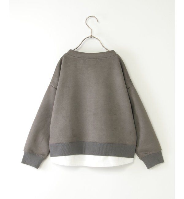 ikka kids「【親子コーデ】フェイクスエードルーイカラーレイヤードプルオーバー（120~160cm）」|Tシャツ・カットソー|