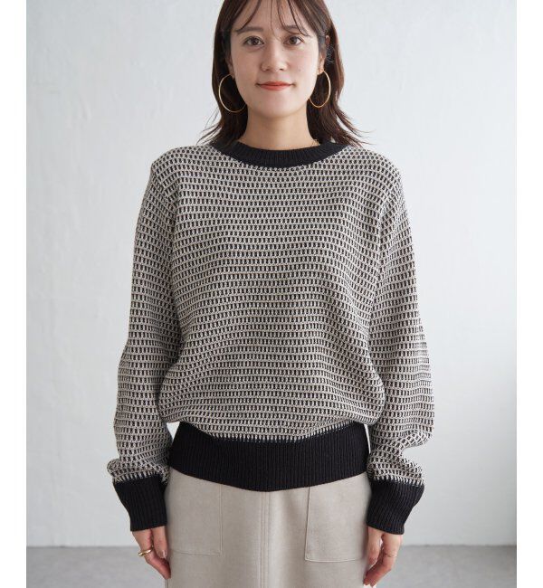 ikka「幾何ジャガードニットプルオーバー」|プルオーバー|