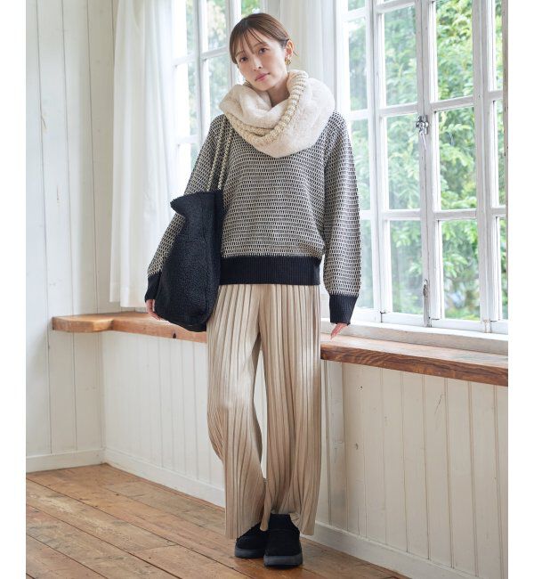 ikka「幾何ジャガードニットプルオーバー」|プルオーバー|