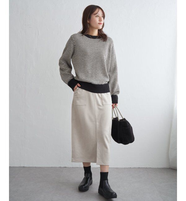 ikka「幾何ジャガードニットプルオーバー」|プルオーバー|