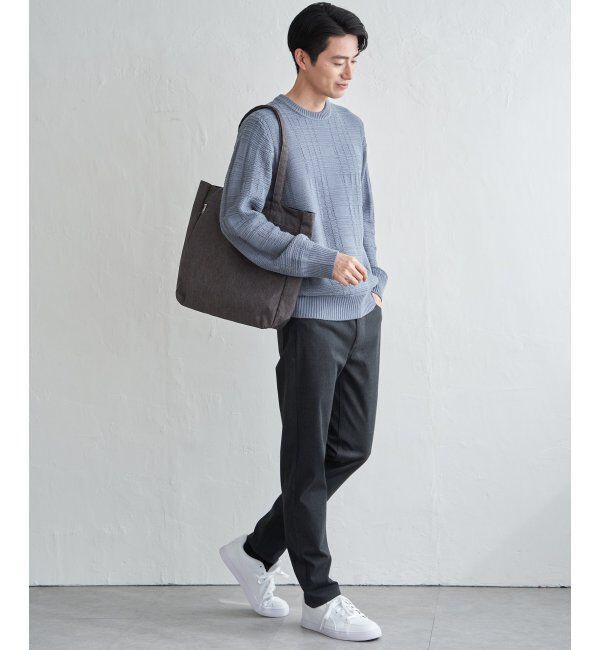 ikka「ジャカードチェックニット」|プルオーバー|