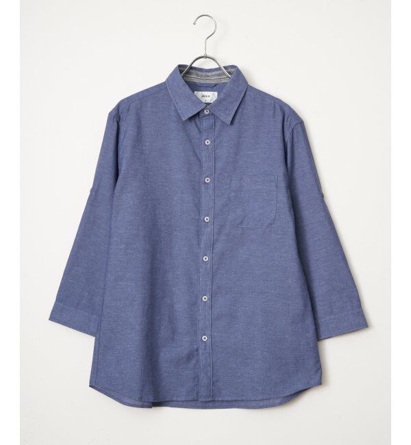 ikka「【雑誌MonoMax5月号掲載】フレンチリネンMIX袖2WAYシャツ【接触冷感】「小泉孝太郎さん着用モデル」」|シャツ・ブラウス|