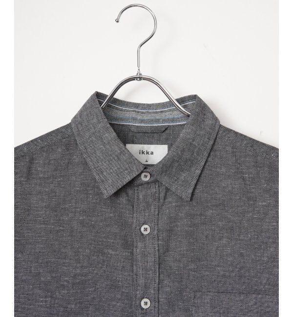ikka「【雑誌MonoMax5月号掲載】フレンチリネンMIX袖2WAYシャツ【接触冷感】「小泉孝太郎さん着用モデル」」|シャツ・ブラウス|