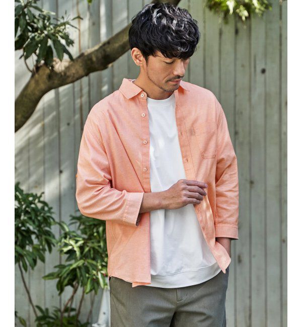 ikka「【雑誌MonoMax5月号掲載】フレンチリネンMIX袖2WAYシャツ【接触冷感】「小泉孝太郎さん着用モデル」」|シャツ・ブラウス|