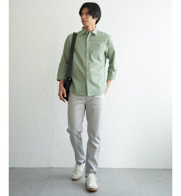 ikka「【雑誌MonoMax5月号掲載】フレンチリネンMIX袖2WAYシャツ【接触冷感】「小泉孝太郎さん着用モデル」」|シャツ・ブラウス|