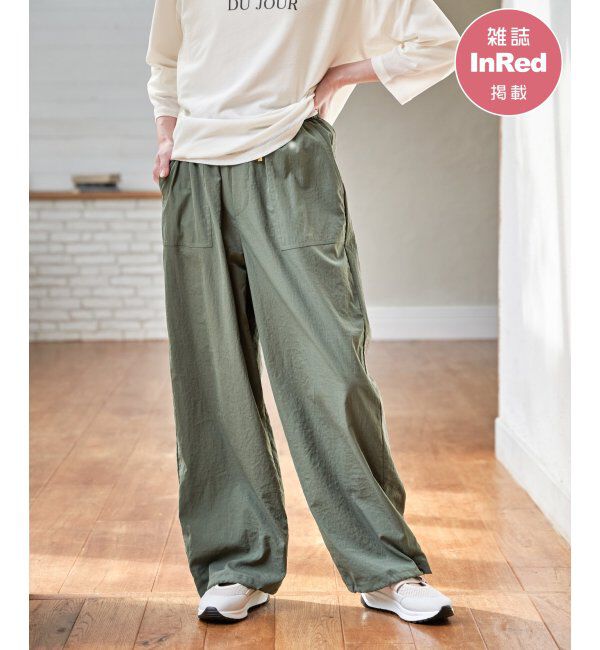 ikka「【雑誌InRed5月号】ドライテックチノベイカーパンツ　【接触冷感／速乾】」|チノ|オリーブ