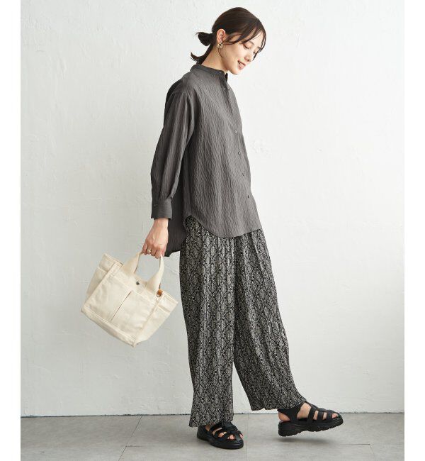 ikka「【雑誌InRed5月号掲載】冷感リネンバンドカラーシャツ」|シャツ・ブラウス|