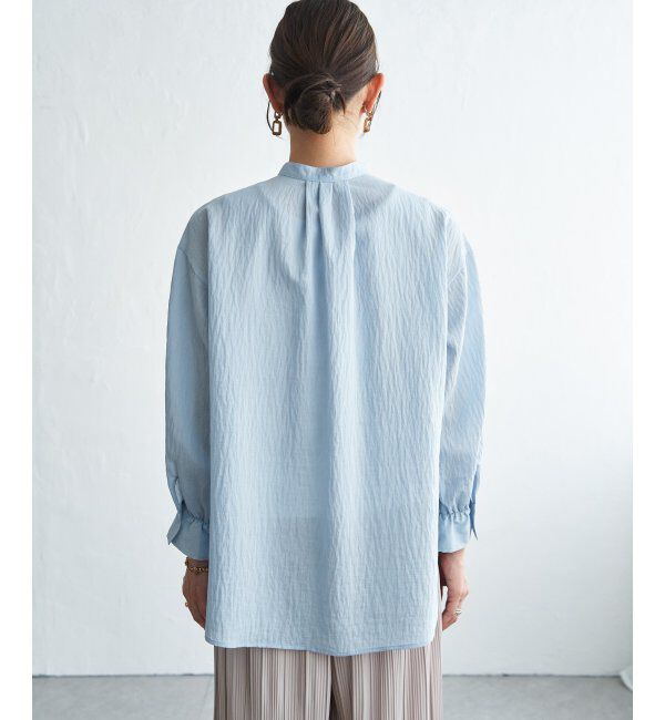 ikka「【雑誌InRed5月号掲載】冷感リネンバンドカラーシャツ」|シャツ・ブラウス|