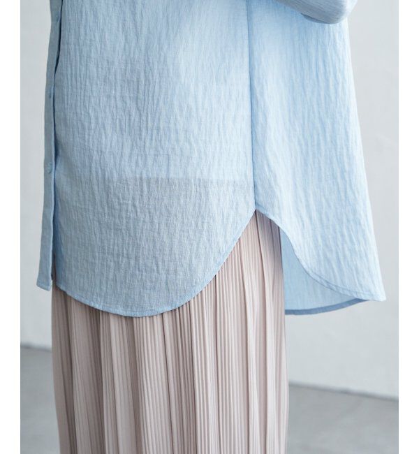 ikka「【雑誌InRed5月号掲載】冷感リネンバンドカラーシャツ」|シャツ・ブラウス|