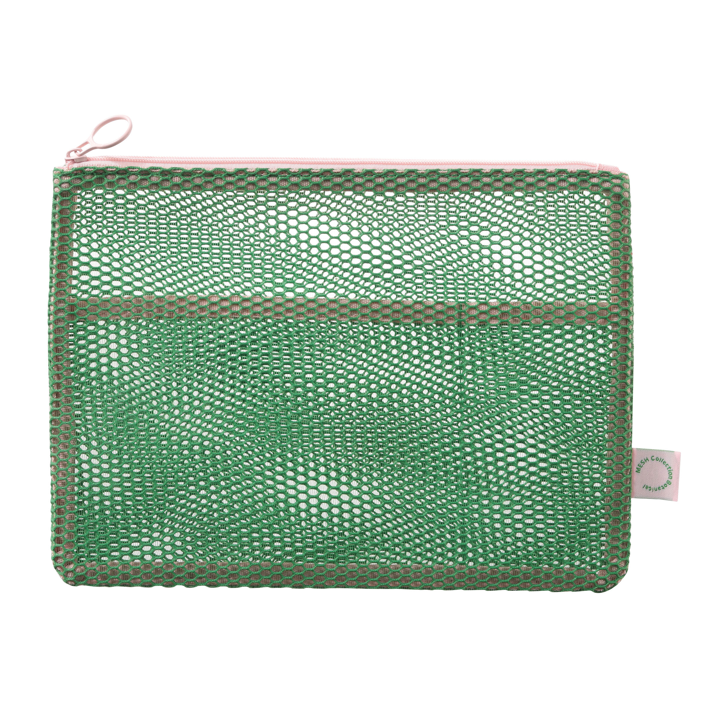  「フラットポーチ・Ａ５／メッシュコレクション」|ポーチ|グリーン