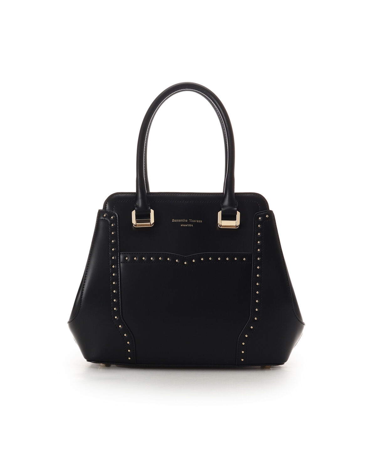 Samantha Thavasa「スタッズレザーハンドバッグ」|ハンドバッグ|ブラック