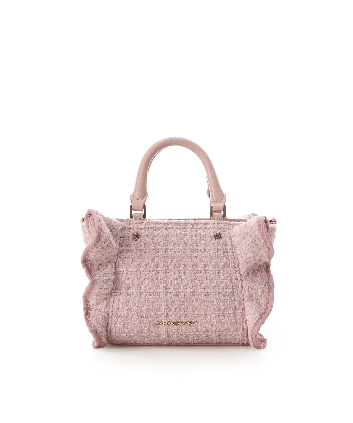 Samantha Vega「ツイードフリルミニショルダーバッグ」|ショルダー・メッセンジャー|ピンク