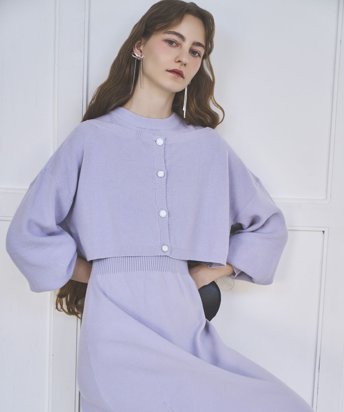 アンドクチュール「アンサンブルニットワンピース」|ワンピース|ラベンダー