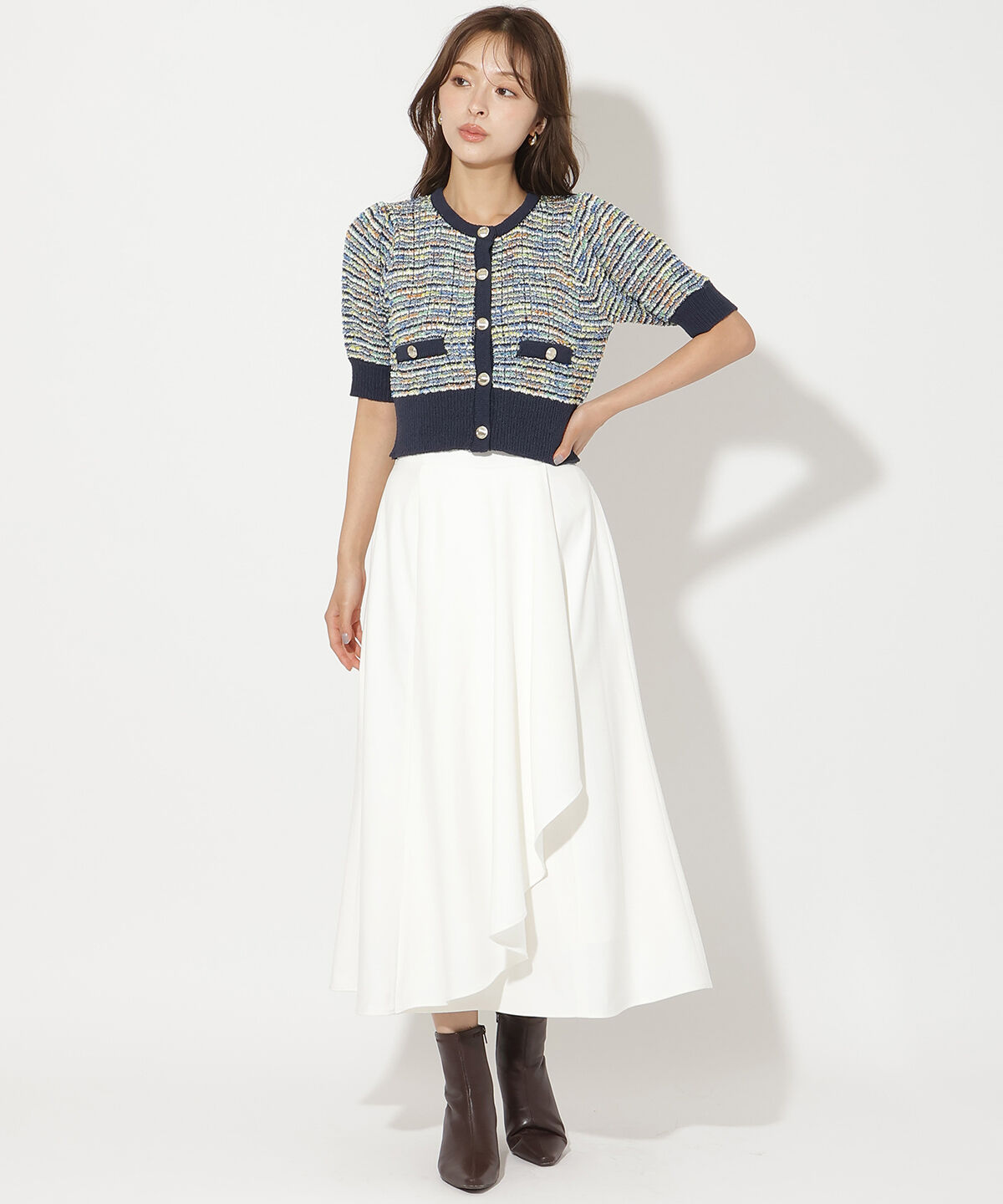 アンドクチュール「サイドリブラッフルマーメイドスカート」|フレア|ﾗｲﾄﾍﾞｰｼﾞｭ