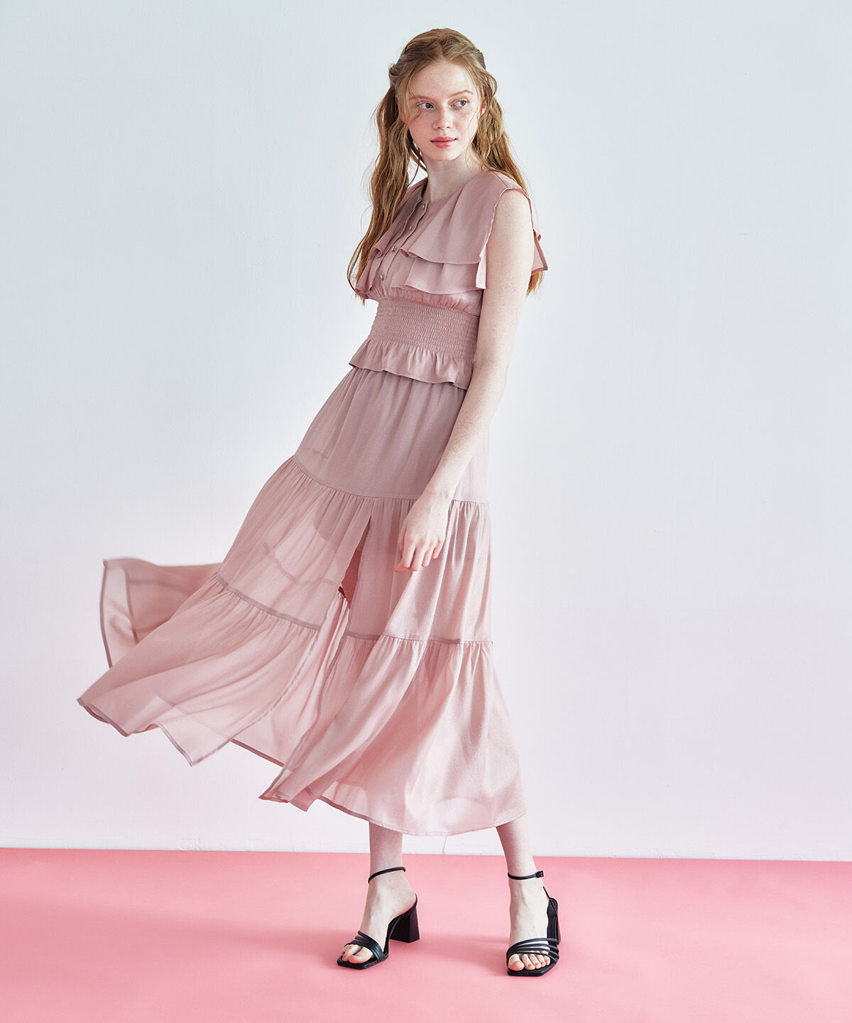 REDYAZEL「シャイニー楊柳フリルブラウス」|シャツ・ブラウス|