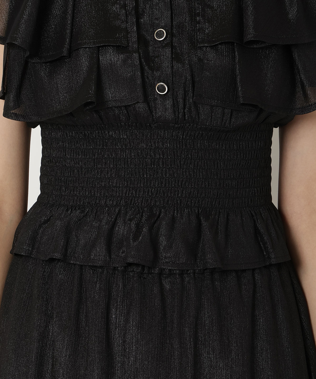 REDYAZEL「シャイニー楊柳フリルブラウス」|シャツ・ブラウス|