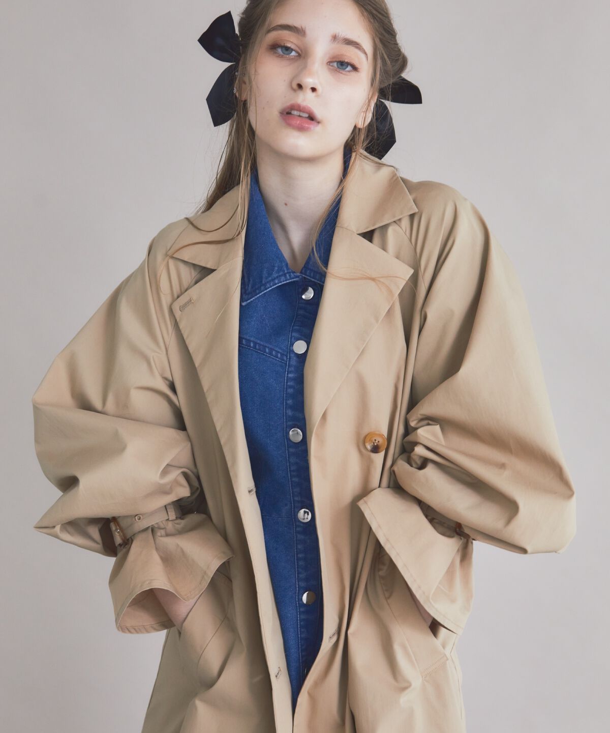 REDYAZEL「チェックライニングトレンチコート」|トレンチコート|